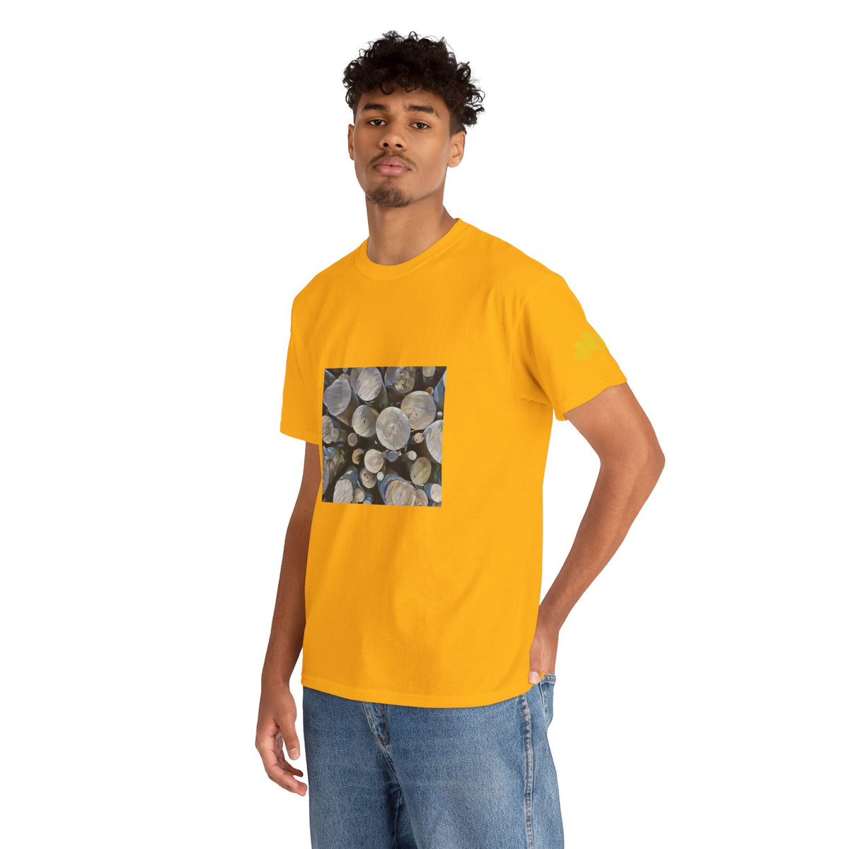 Unisex Heavy Cotton Tee - Poly Art - Wooden Trunks (Variant 1)