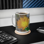 Ceramic White Cup 15oz - Flower of Calendula