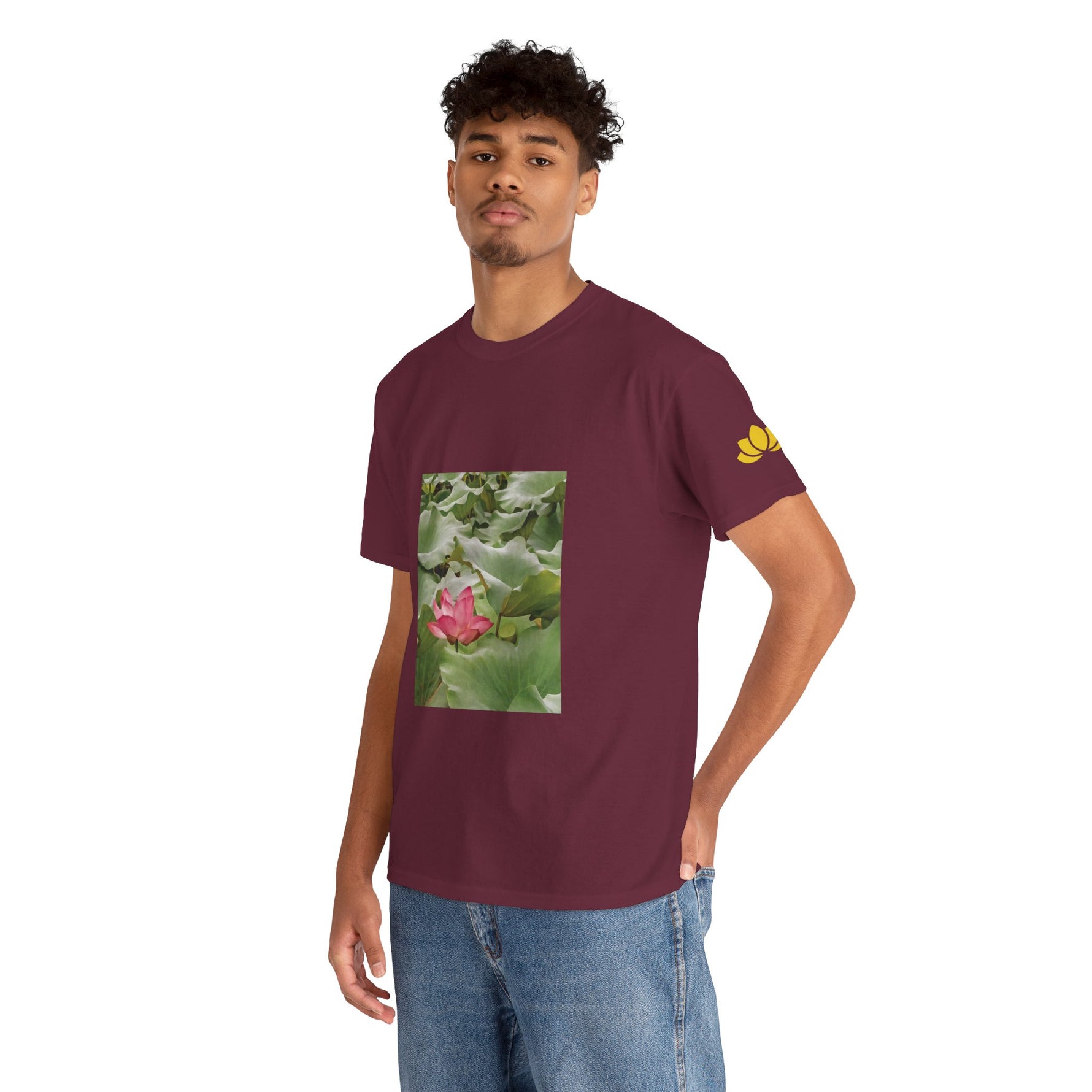Unisex Heavy Cotton Tee - Flower of Lotus (Variant 1)