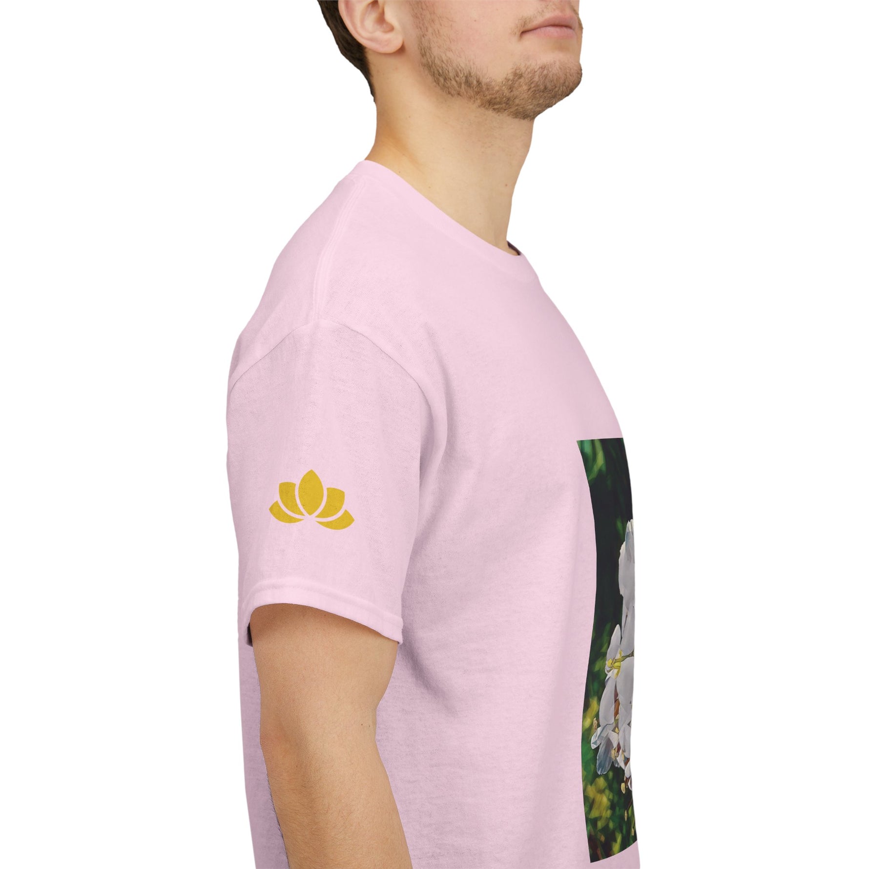 Unisex Heavy Cotton Tee - Poly Art - Flower, White
