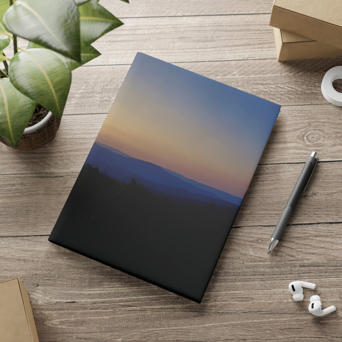 Hardcover Notebook with Puffy Covers - Sunset Sky (Variant 1)