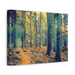 Stretched Matte Canvas - Poly Art - Forest, a Path (Variant 1)