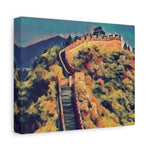 Stretched Matte Canvas - Poly Art - China's Great Wall (Variant 3)