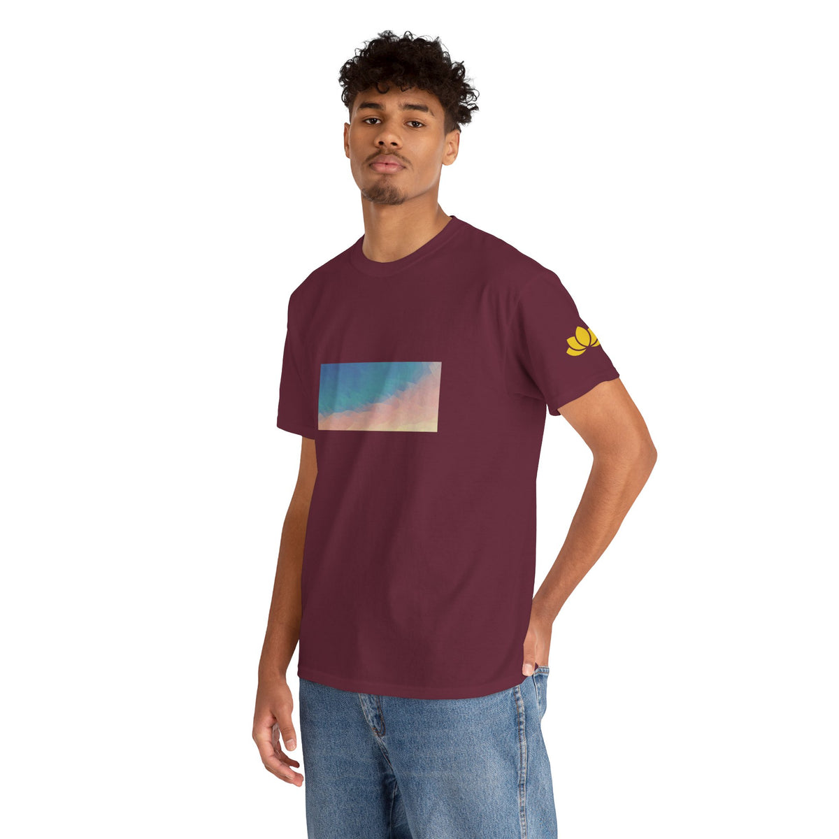 Unisex Heavy Cotton Tee - Poly Art - Sunset Sky (Variant 2)