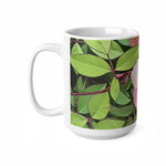 Ceramic White Cup 15oz - Poly Art - Flower of Rose (Variant 1)