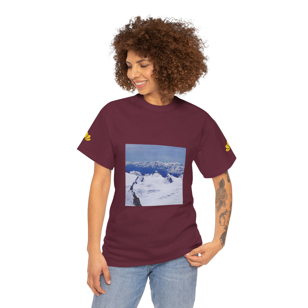 Unisex Heavy Cotton Tee - View from Mont Blanc