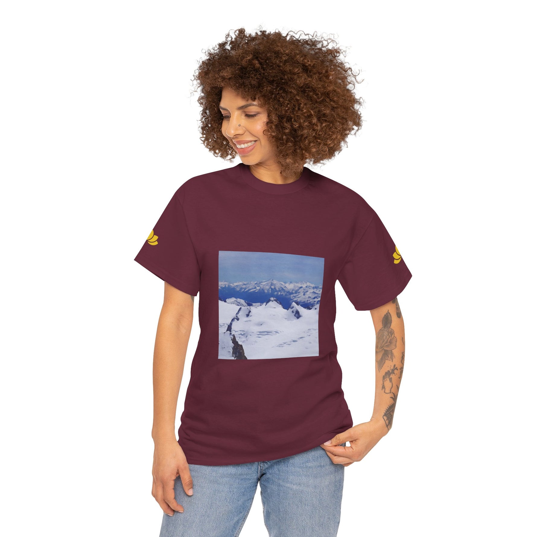 Unisex Heavy Cotton Tee - View from Mont Blanc