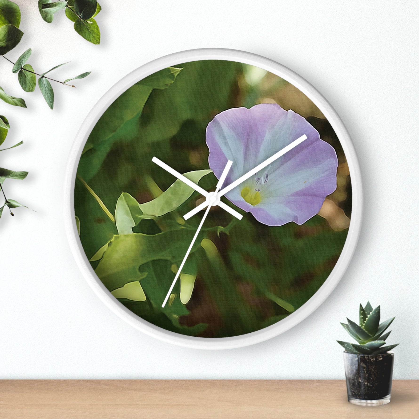 Wall Clock - Flower of Convolvulus Arvensis/Vilucchio