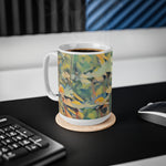 Ceramic White Cup 15oz - Poly Art - Flower of Daisies (Variant 2)