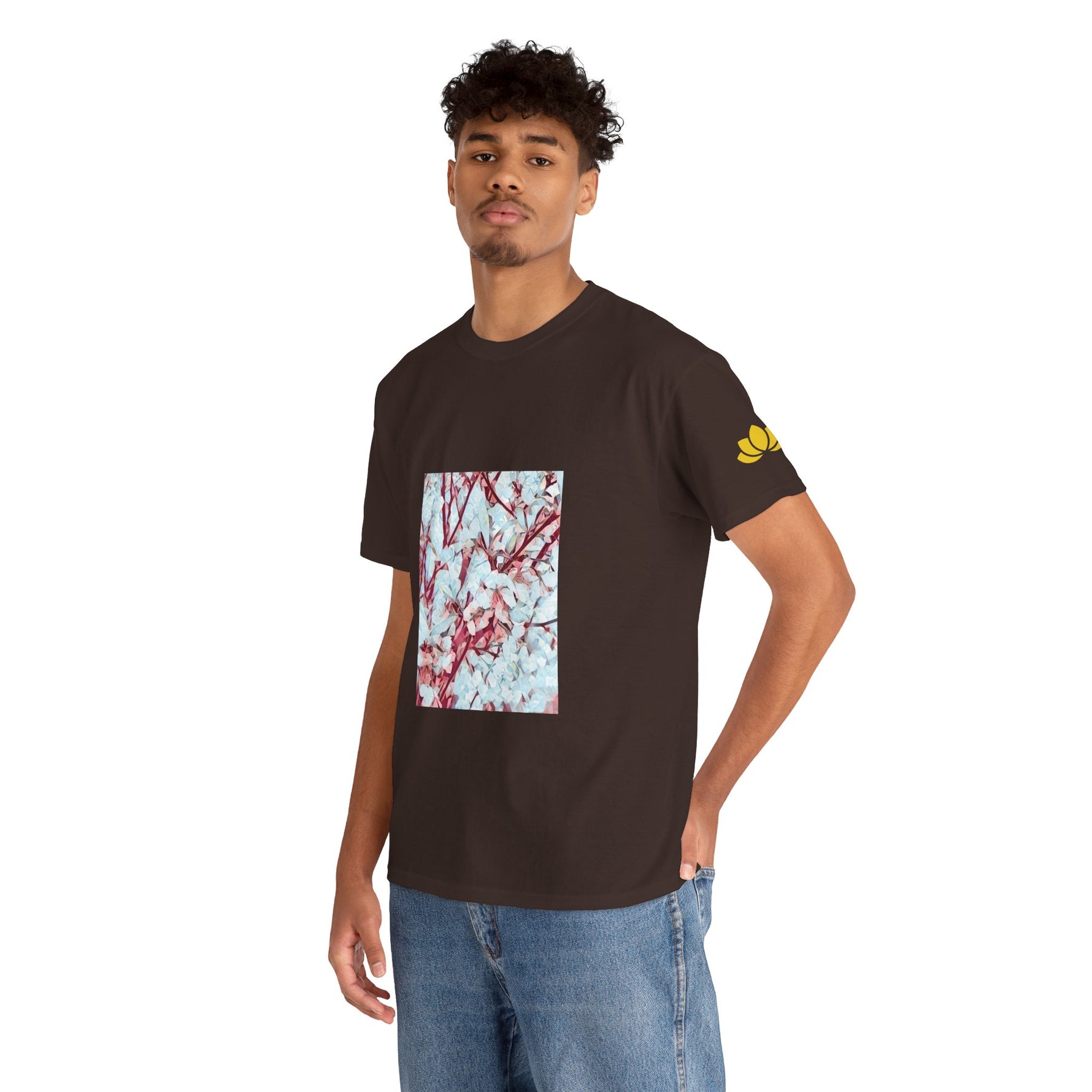 Unisex Heavy Cotton Tee - Poly Art - Apple's Tree Flower (Variant 4)