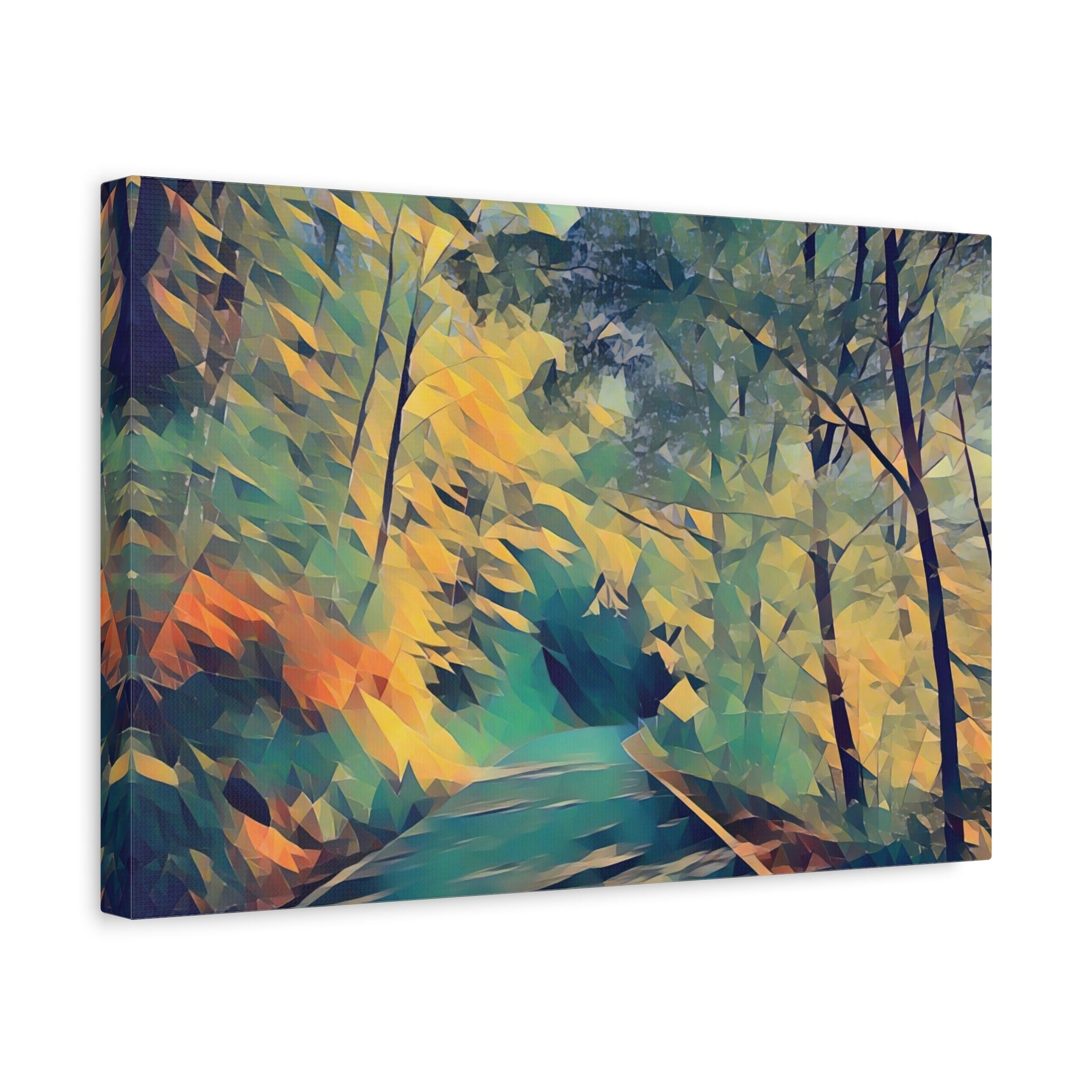 Stretched Matte Canvas - Poly Art - Forest (Variant 07)