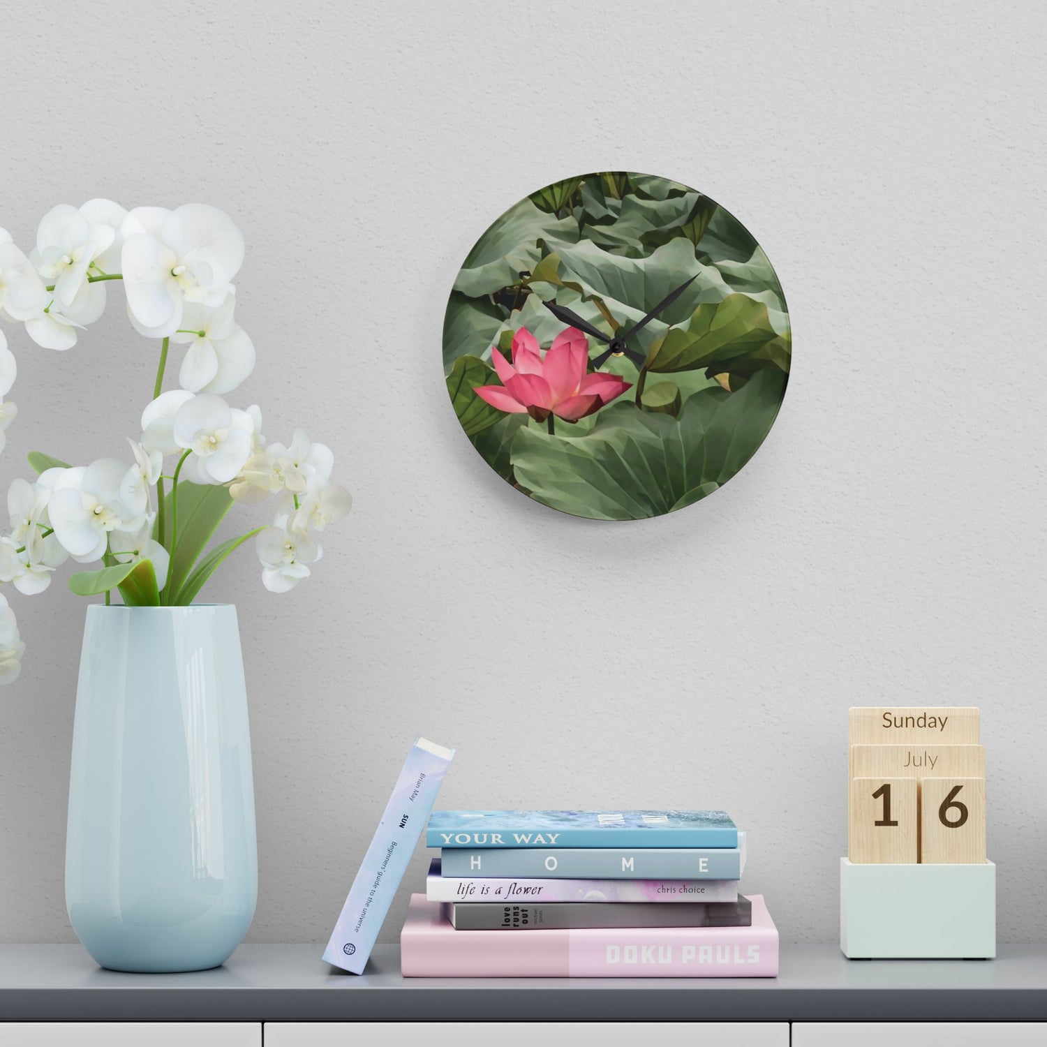 Acrylic Wall Clock - Poly Art - Flower of Lotus (Variant 1)