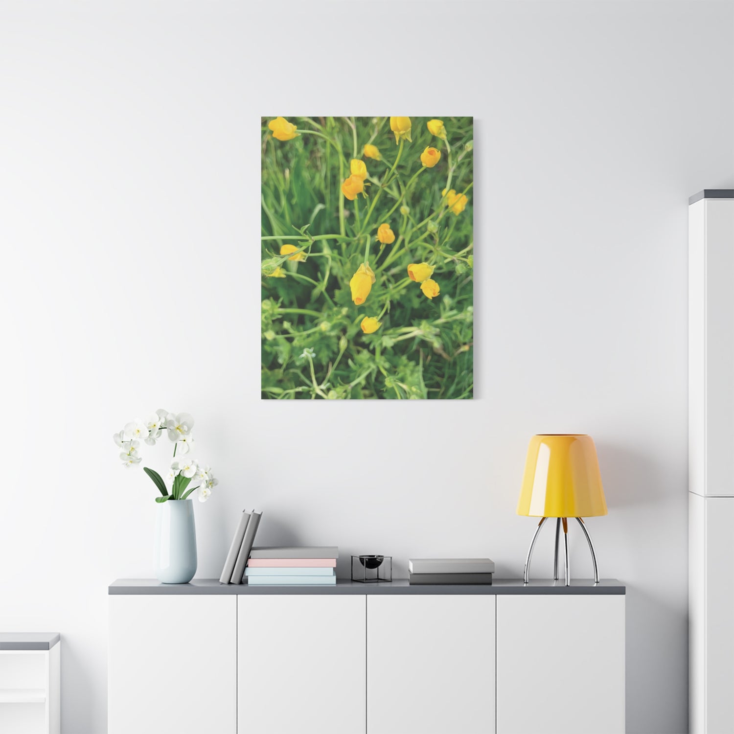 Stretched Matte Canvas - Flower of Ranunculus Acris