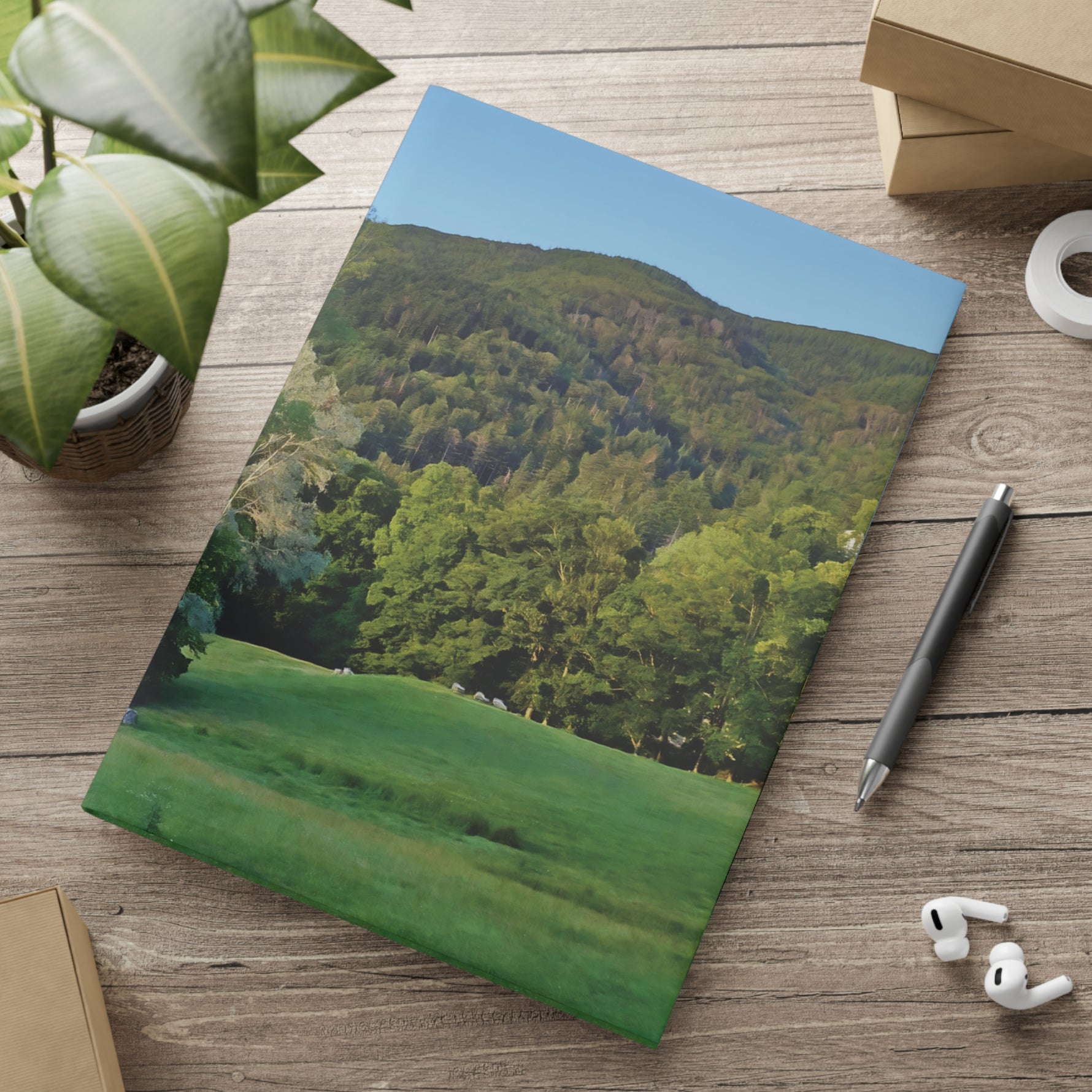 Hardcover Notebook with Puffy Covers - Tree in a Lawn (Variant 1)
