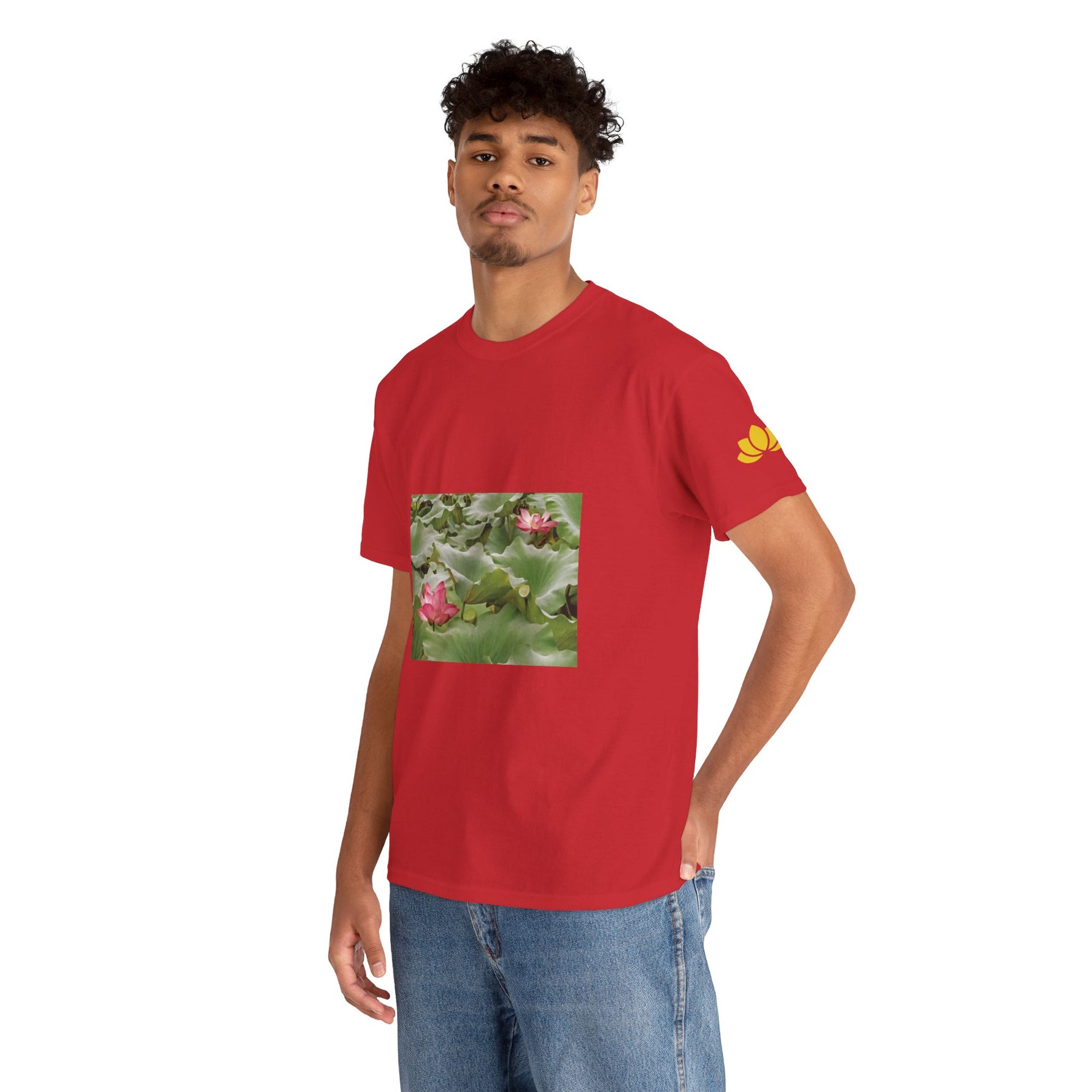 Unisex Heavy Cotton Tee - Flower of Lotus (Variant 3)