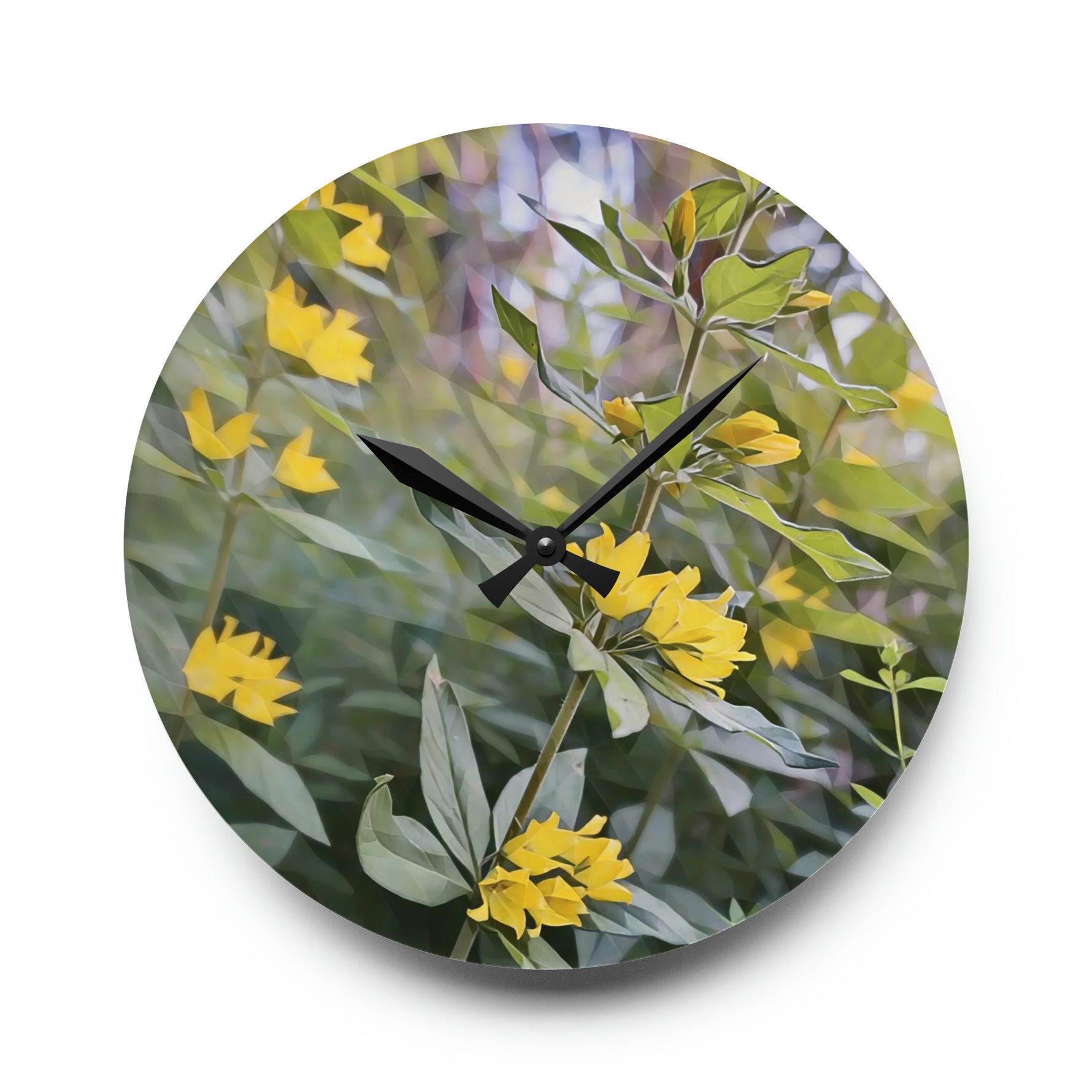 Acrylic Wall Clock - Poly Art - Flower of Lysimachia