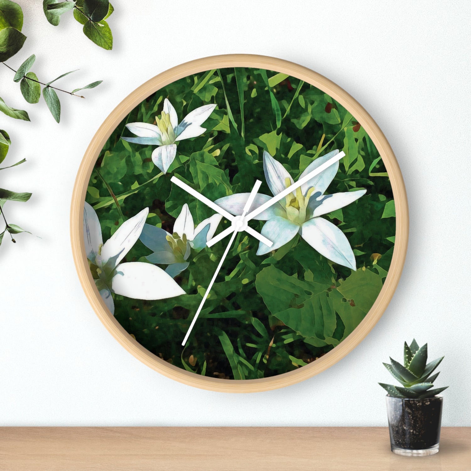 Wall Clock - Flower of Ornithogalum (Variant 2)