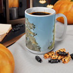 Ceramic White Cup 15oz - Poly Art - Tree Crown (Variant 1)