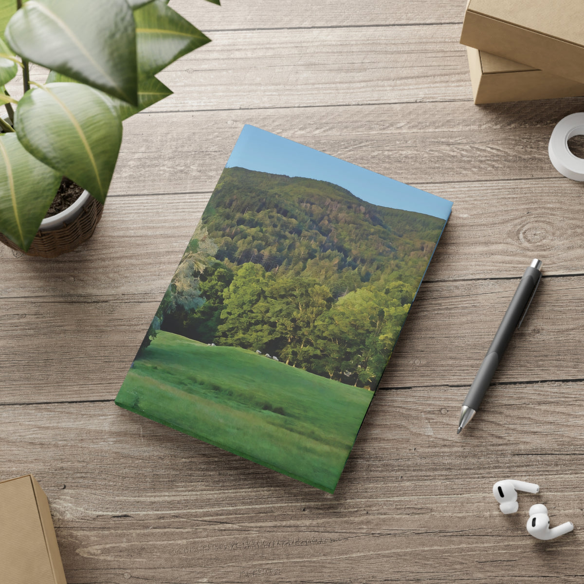 Hardcover Notebook with Puffy Covers - Tree in a Lawn (Variant 1)
