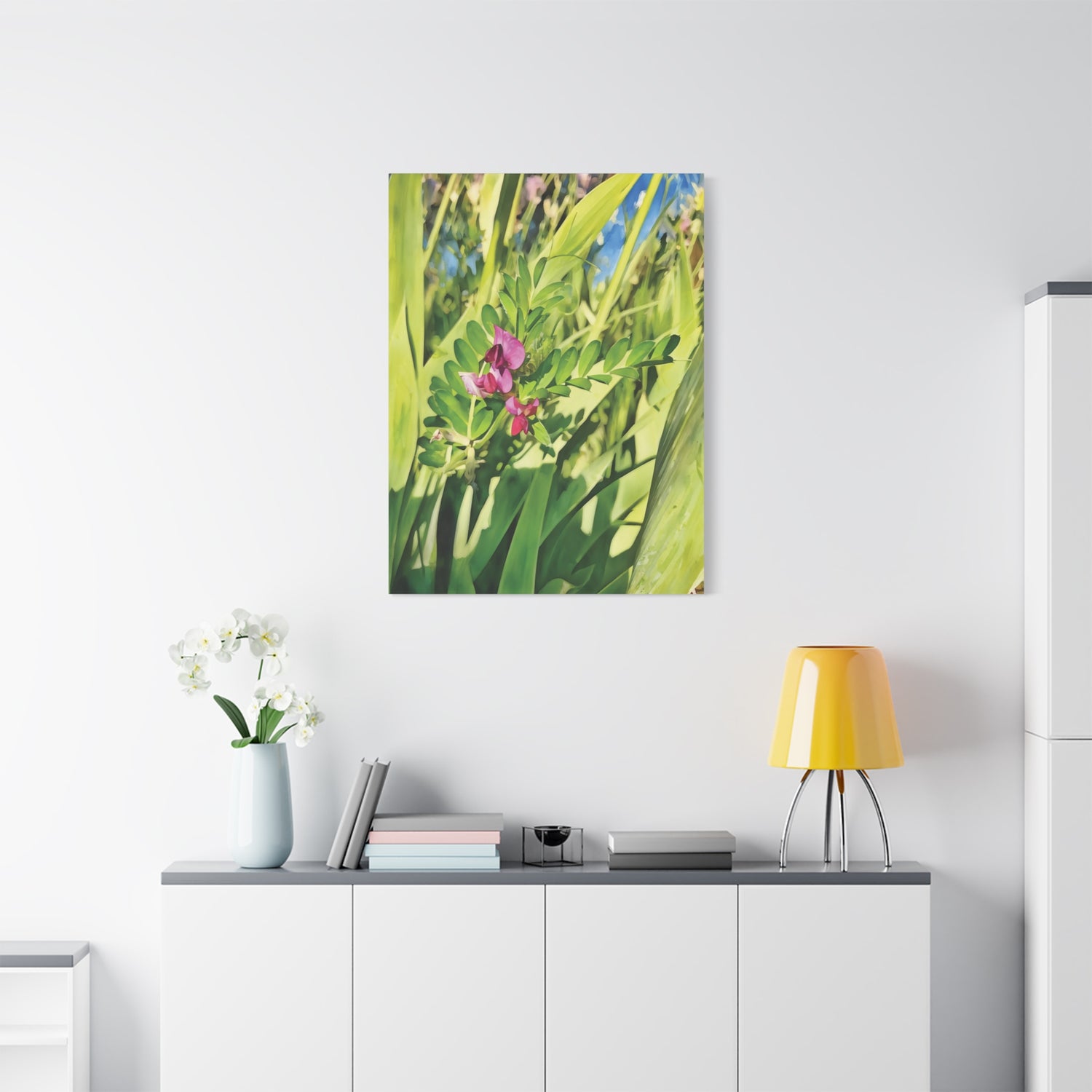 Stretched Matte Canvas - Flower of Vicia Sativa