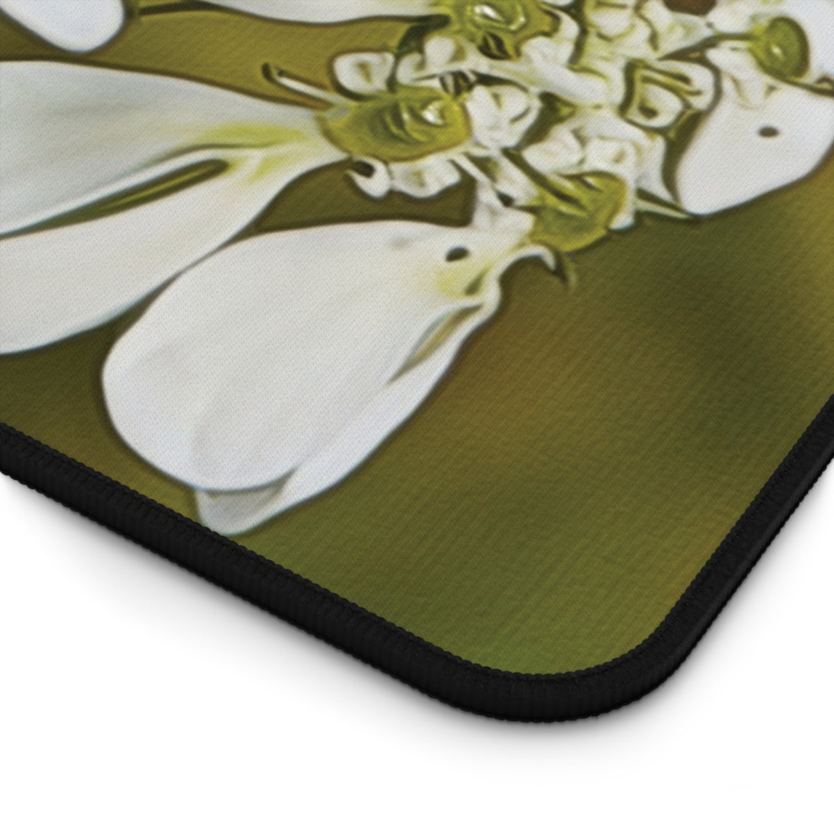 Desk Mat - Flower, White Petals