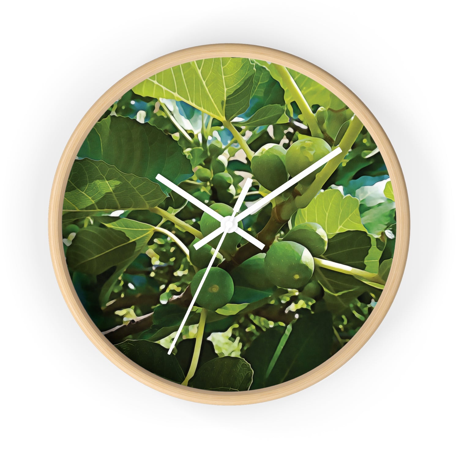 Wall Clock - Fig's Plant, with Fruits and Leaves