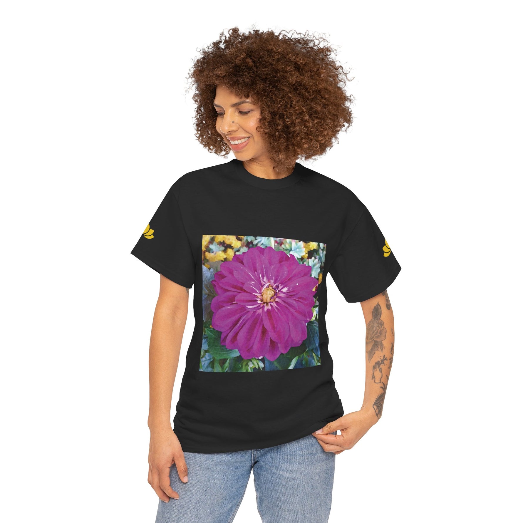 Unisex Heavy Cotton Tee - Flower of Dahlia