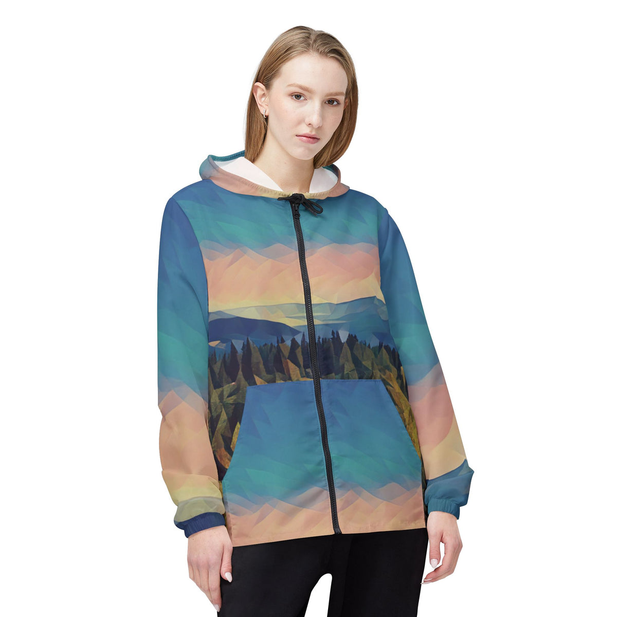 Windbreaker Jacket - Poly Art - Tuscan Landscape (Variant 2)