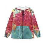 Windbreaker Jacket - Poly Art - Flower of Dahlia in Red (Variant 1)