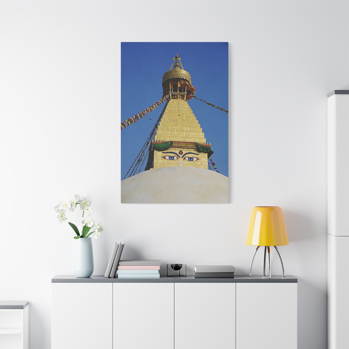 Stretched Matte Canvas - Nepal, Stupa with Buddha's Eyes (Variant 4)