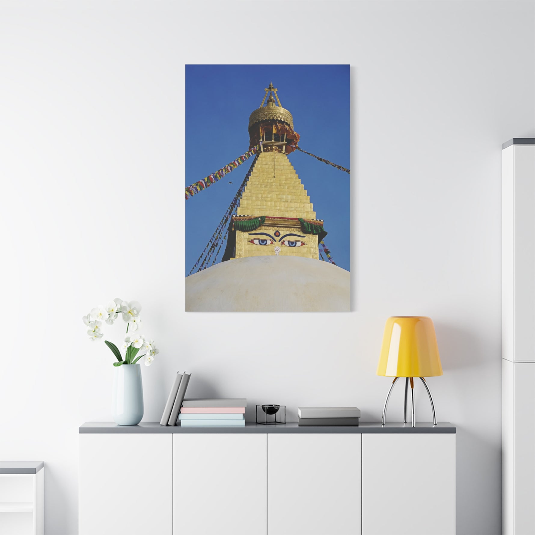 Stretched Matte Canvas - Nepal, Stupa with Buddha's Eyes (Variant 4)