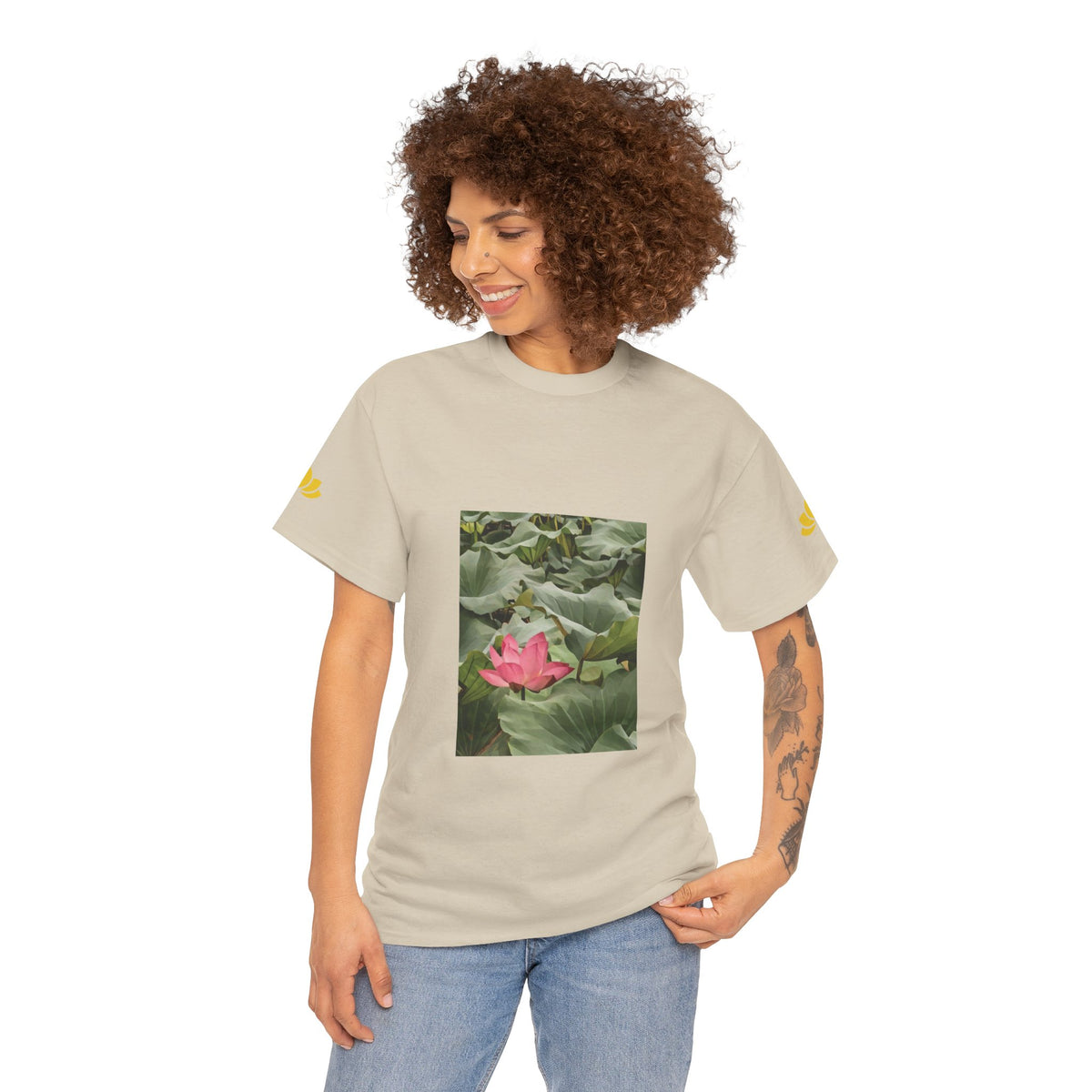 Unisex Heavy Cotton Tee - Poly Art - Flower of Lotus (Variant 1)