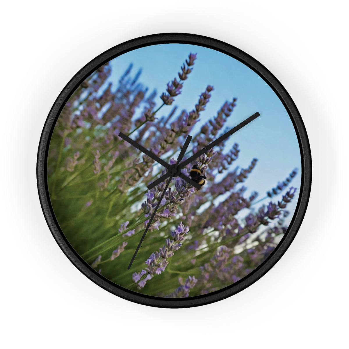 Wall Clock - Flower of Lavender with Bombus Insect (Variant 1)