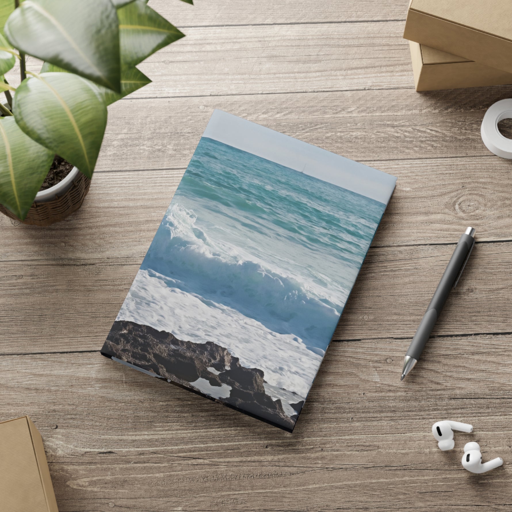 Hardcover Notebook with Puffy Covers - Sea Landscape (Variant 06)