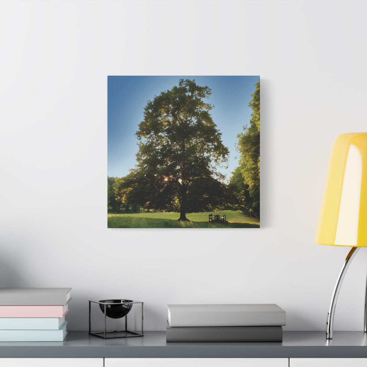 Stretched Matte Canvas - Tree in a lawn (Variant 1)