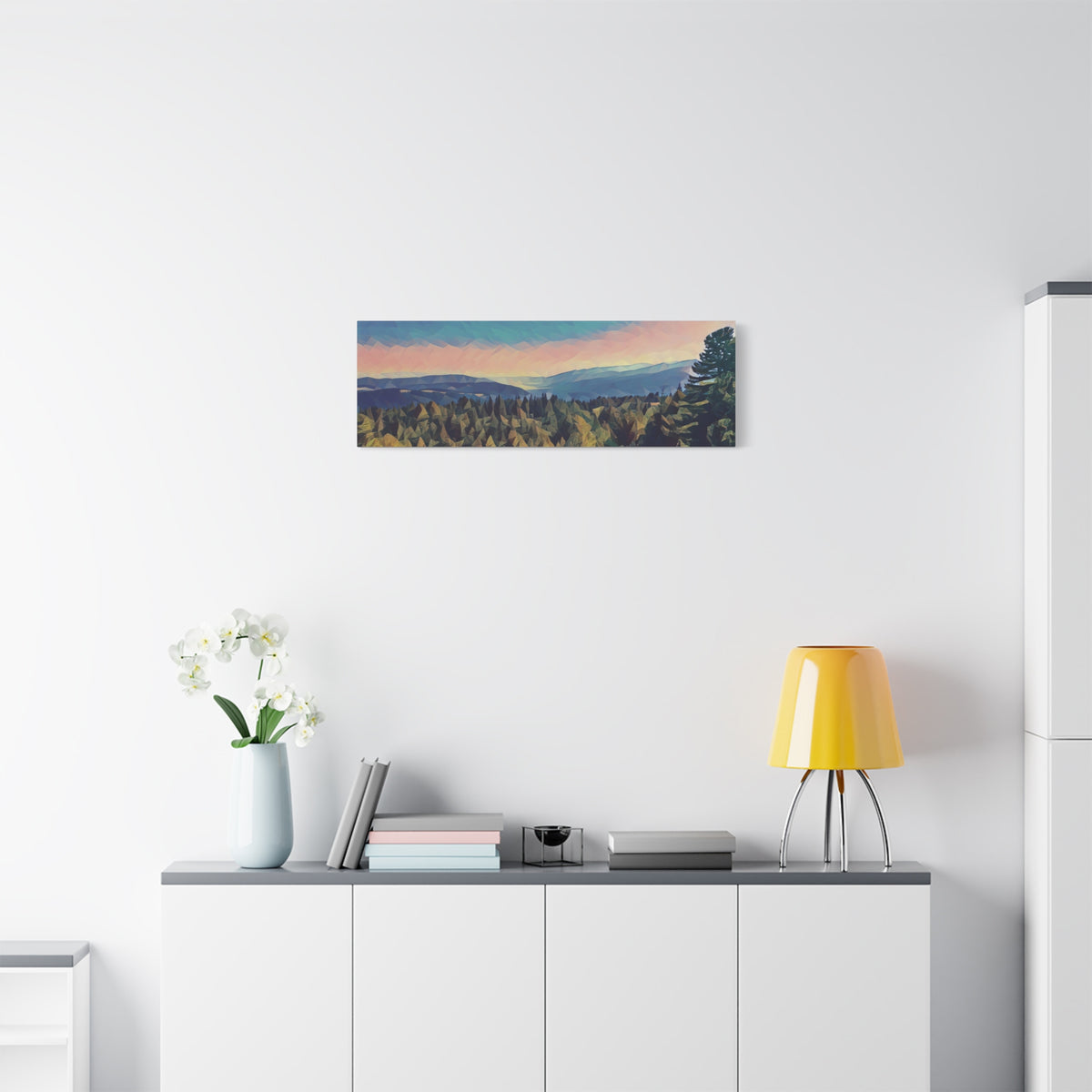 Stretched Matte Canvas - Poly Art - Tuscan Landscape (Variant 1)