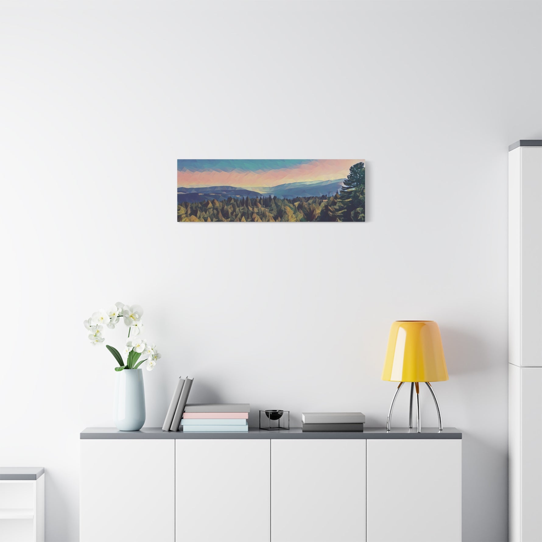 Stretched Matte Canvas - Poly Art - Tuscan Landscape (Variant 1)