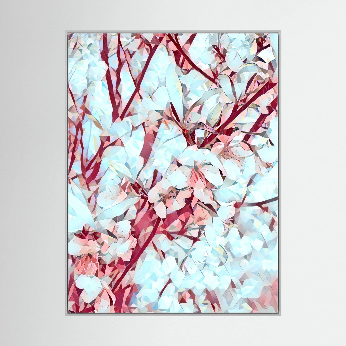 Apple Blossoms, Glacial White | Poly Art