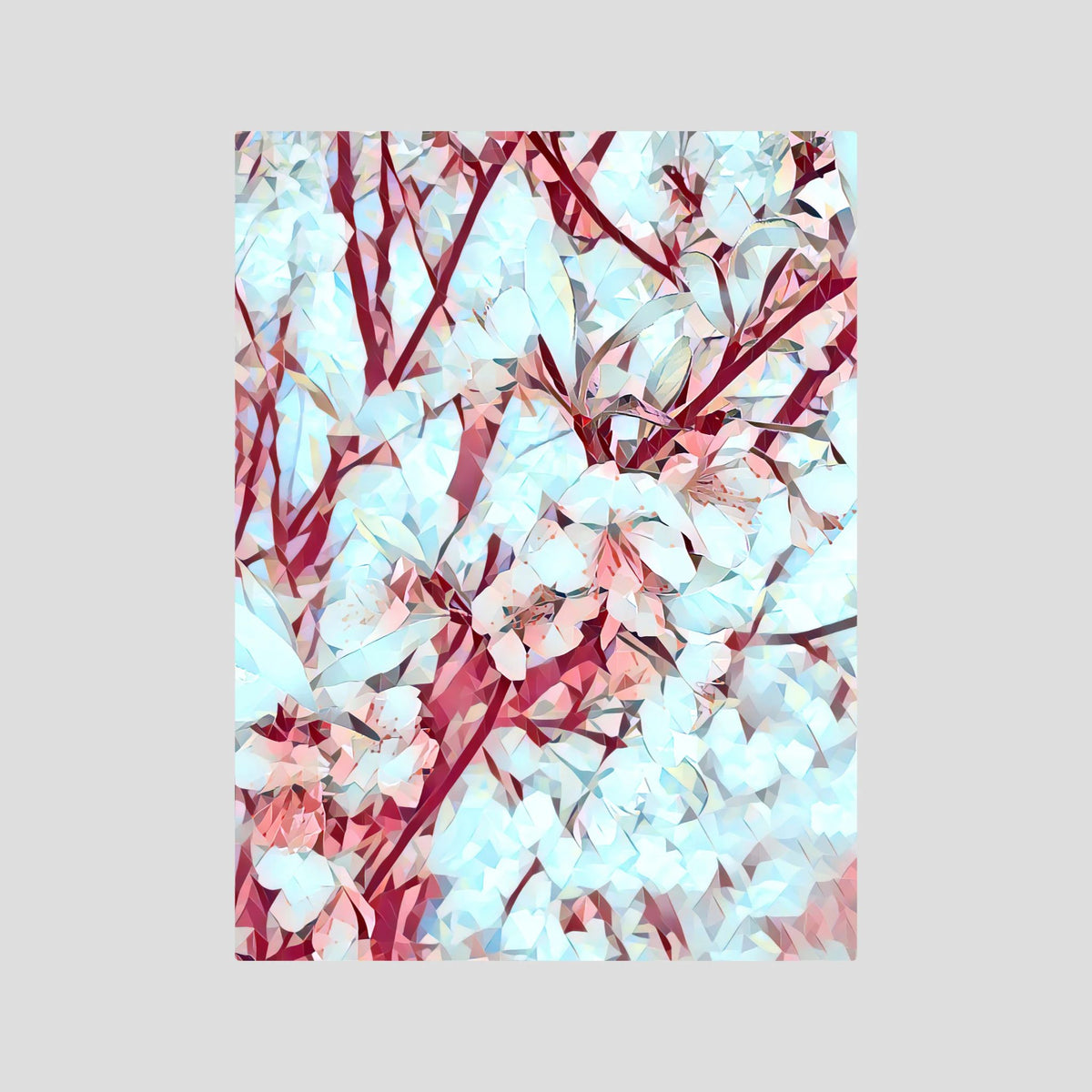 Apple Blossoms, Glacial White | Poly Art