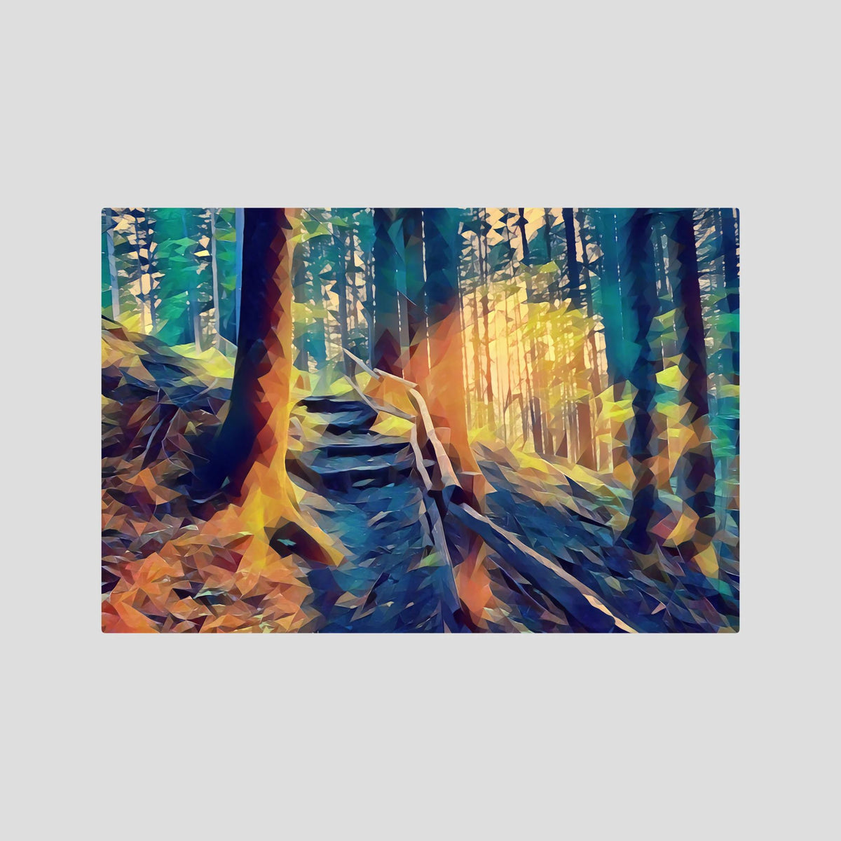 Forest, Golden Path | Poly Art