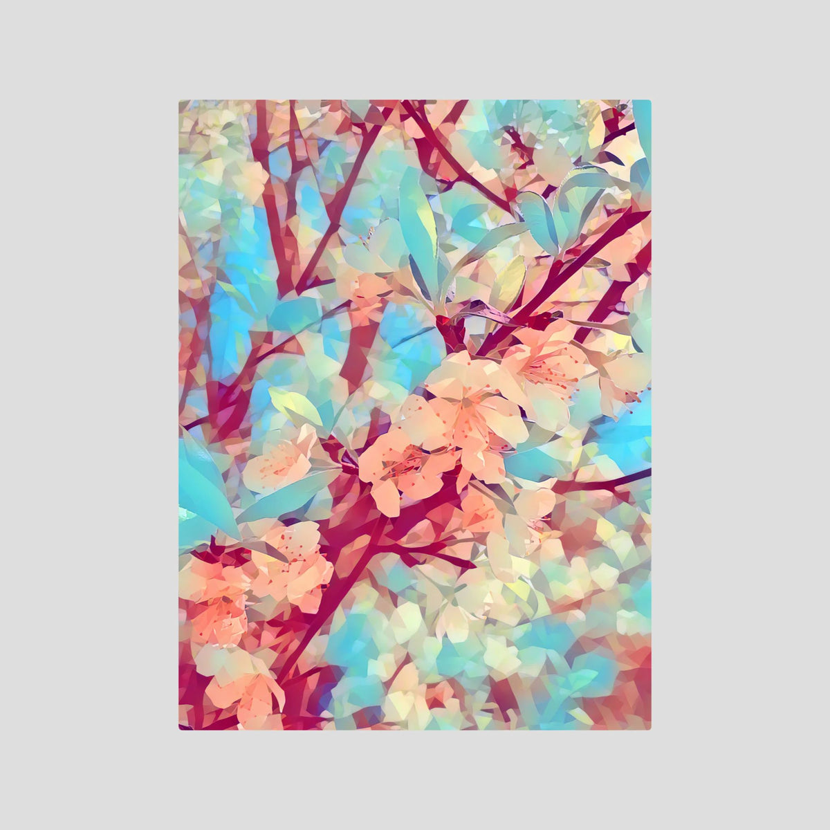 Apple Blossoms, Light Blue | Poly Art