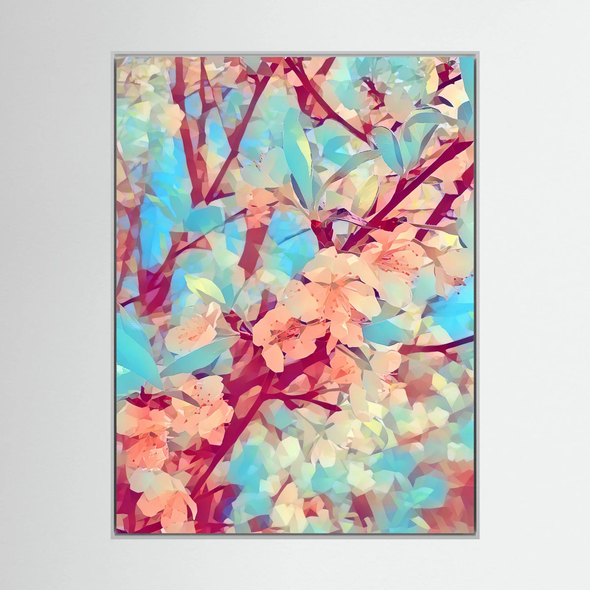 Apple Blossoms, Light Blue | Poly Art